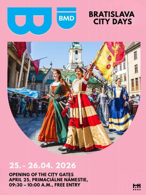 Bratislava City Days

Opening of the city gates
April 25, Primaciálne námestie, 09:30 – 10:00 a.m., free entry

The opening of the city gates in a historical version recalls the coronation tradition of Bratislava and symbolizes the openness of the city and the secrets hidden in the stories of its more than 700-year past. The opening of the gate of the Primate’s Palace is depicted as a lyrical story of love and honor, which includes fencing actions, musical entrances and spoken word.

After the victory of good, together with the residents of the city and visitors to the city, we will open the gate of the Primate’s Palace to the sounds of drums and fanfare, and thus Bratislava City Days.

#bratislava